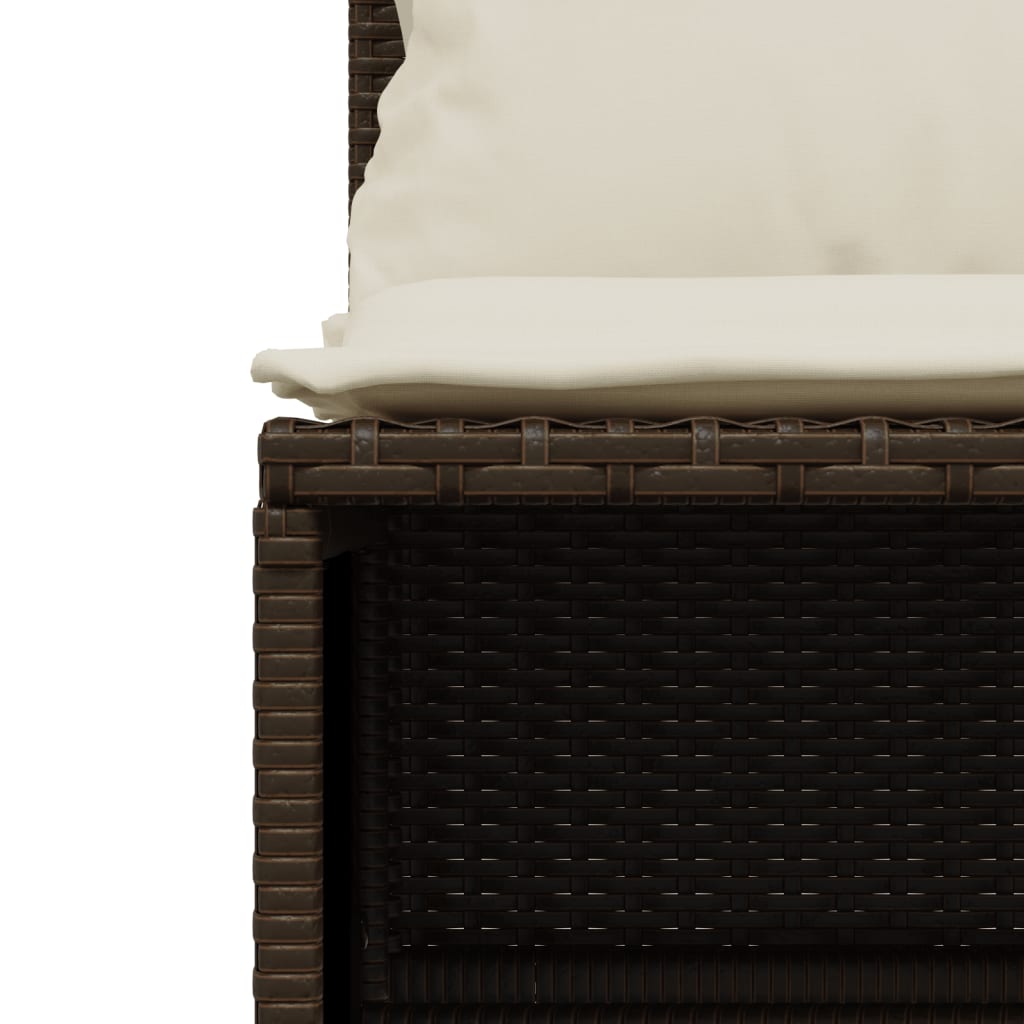 Set Divano da Giardino 4 pz con Cuscini Marrone in Polyrattan | homemem39