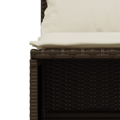 Set Divano da Giardino 4 pz con Cuscini Marrone in Polyrattan | homemem39