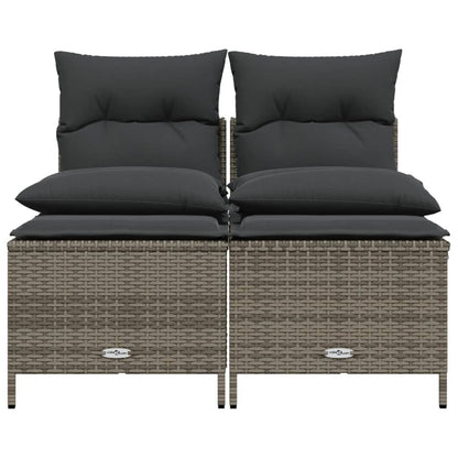 Set Divani da Giardino 4 pz con Cuscini in Polyrattan Grigio | homemem39