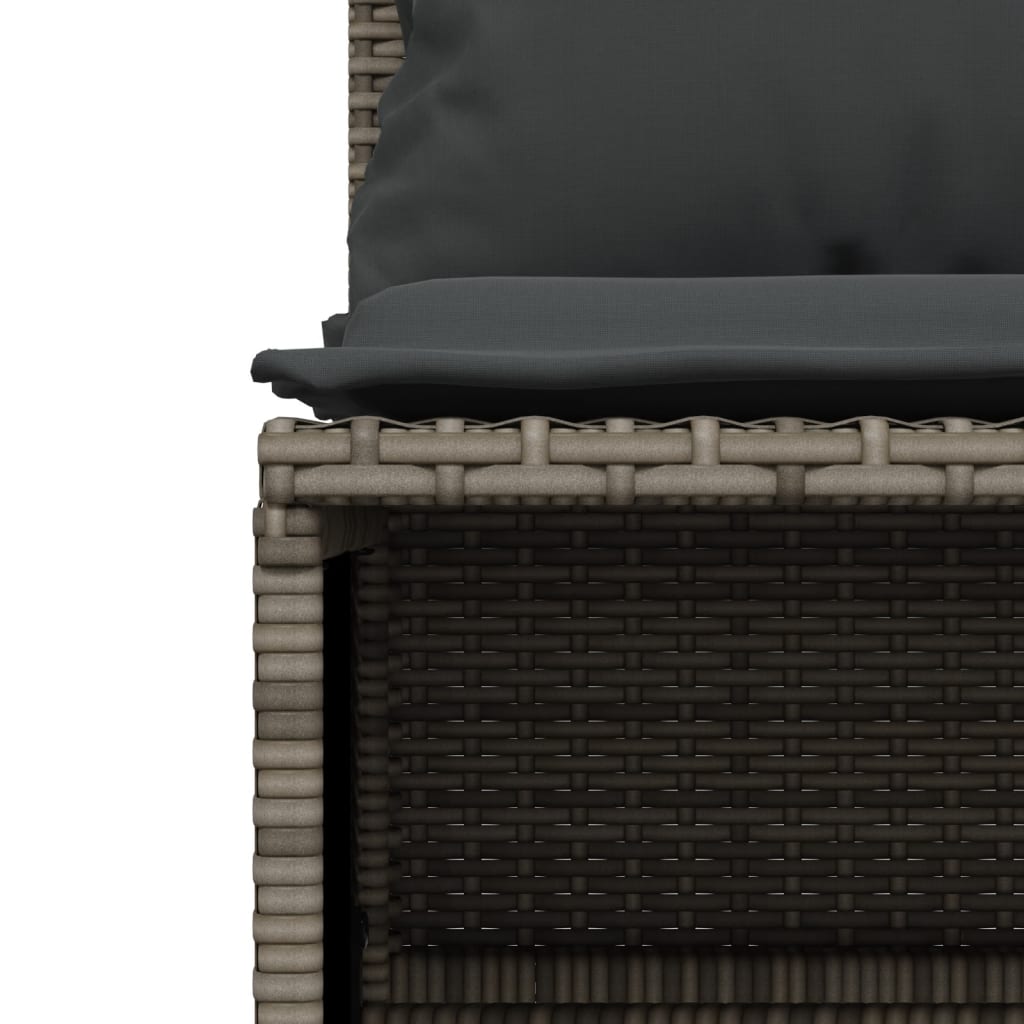 Set Divani da Giardino 4 pz con Cuscini in Polyrattan Grigio | homemem39