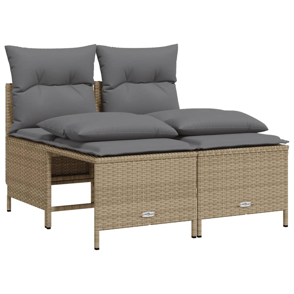 Set Divano da Giardino 4 pz con Cuscini Beige in Polyrattan | homemem39