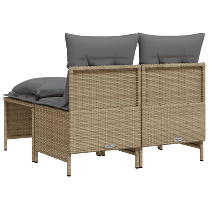 Set Divano da Giardino 4 pz con Cuscini Beige in Polyrattan | homemem39