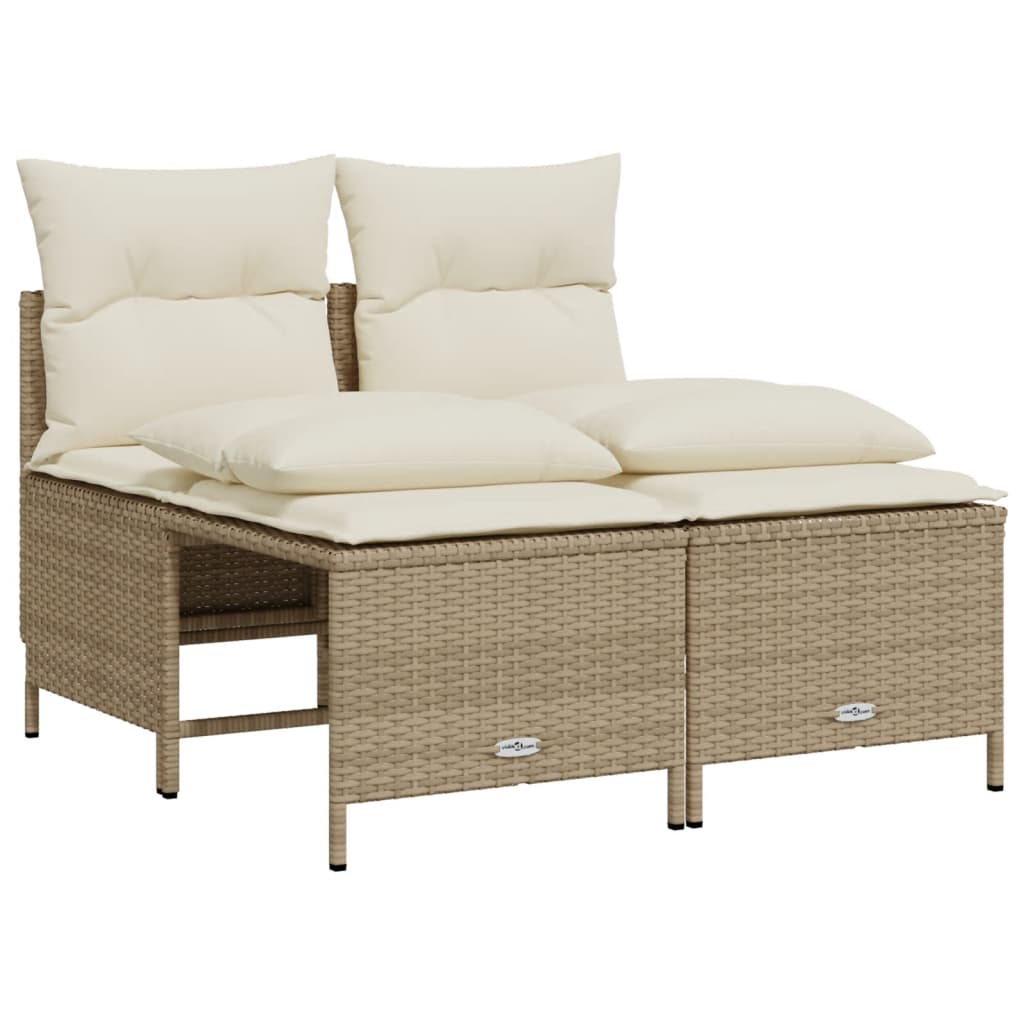 Set Divano da Giardino 4 pz con Cuscini in Polyrattan