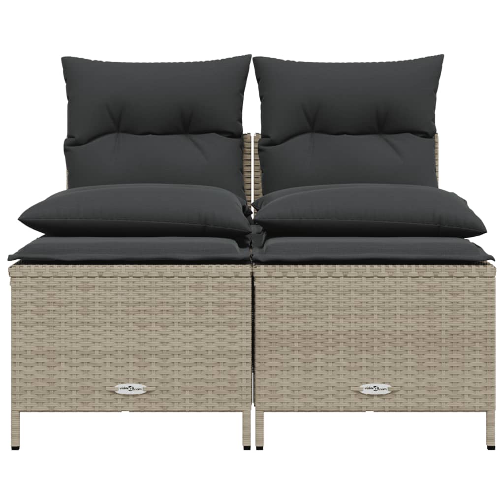Set Divano da Giardino 4pz con Cuscini Grigio Chiaro Polyrattan | homemem39