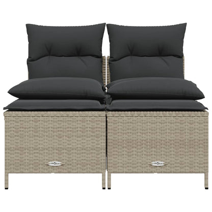 Set Divano da Giardino 4pz con Cuscini Grigio Chiaro Polyrattan | homemem39