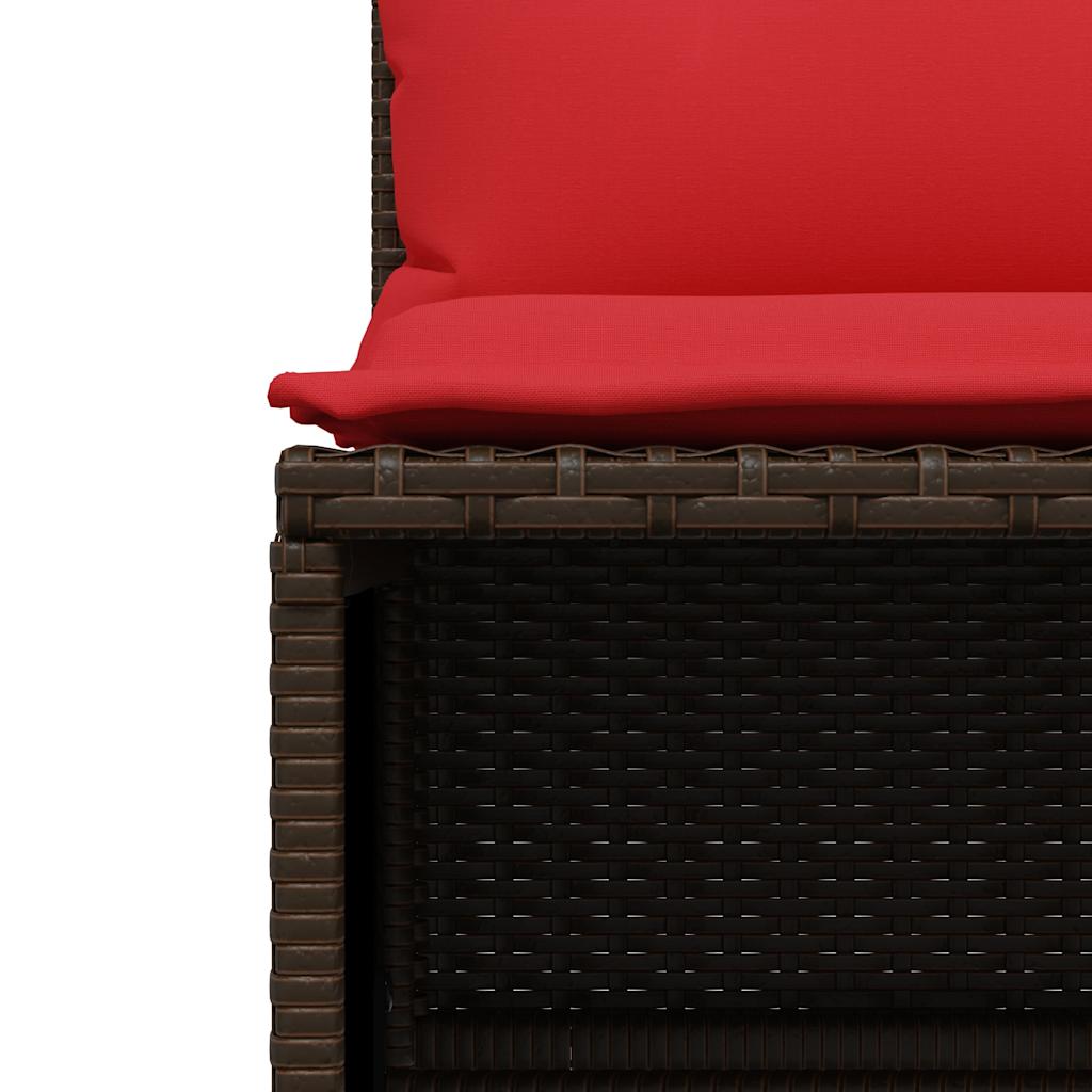 Set Divani da Giardino 4 pz con Cuscini Marrone in Polyrattan | homemem39