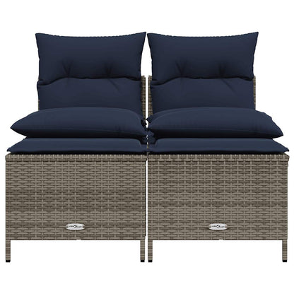 Set Divani da Giardino 4 pz con Cuscini Grigio in Polyrattan | homemem39