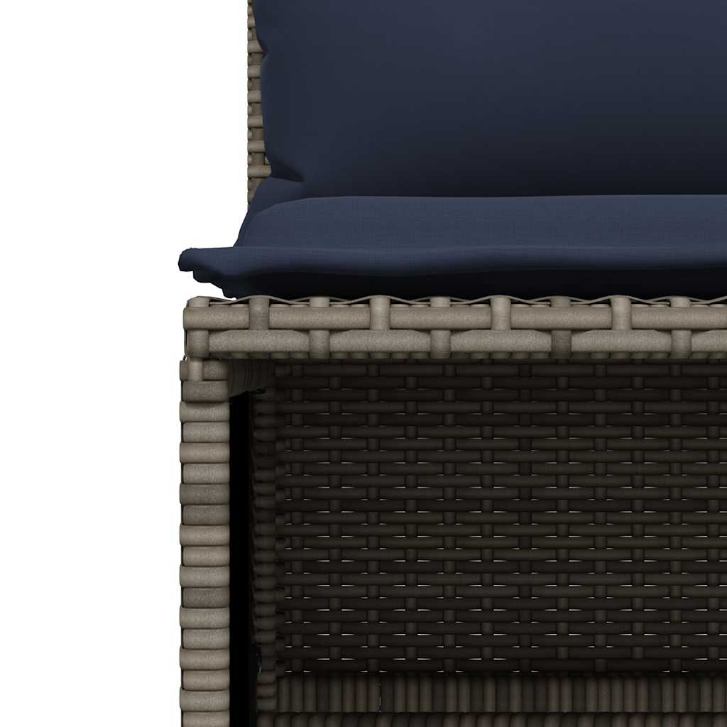 Set Divani da Giardino 4 pz con Cuscini Grigio in Polyrattan | homemem39