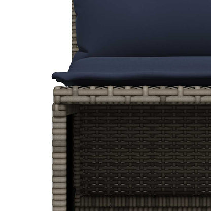 Set Divani da Giardino 4 pz con Cuscini Grigio in Polyrattan | homemem39