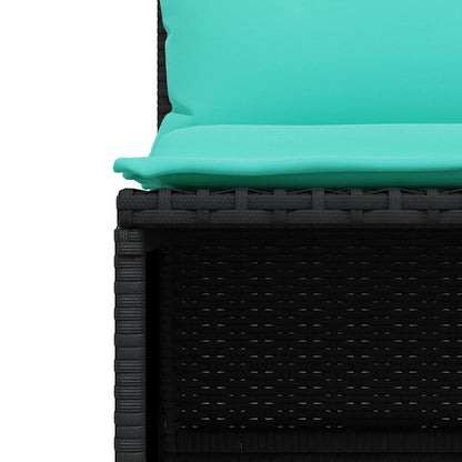 Set Divani da Giardino 4 pz con Cuscini Nero in Polyrattan | homemem39