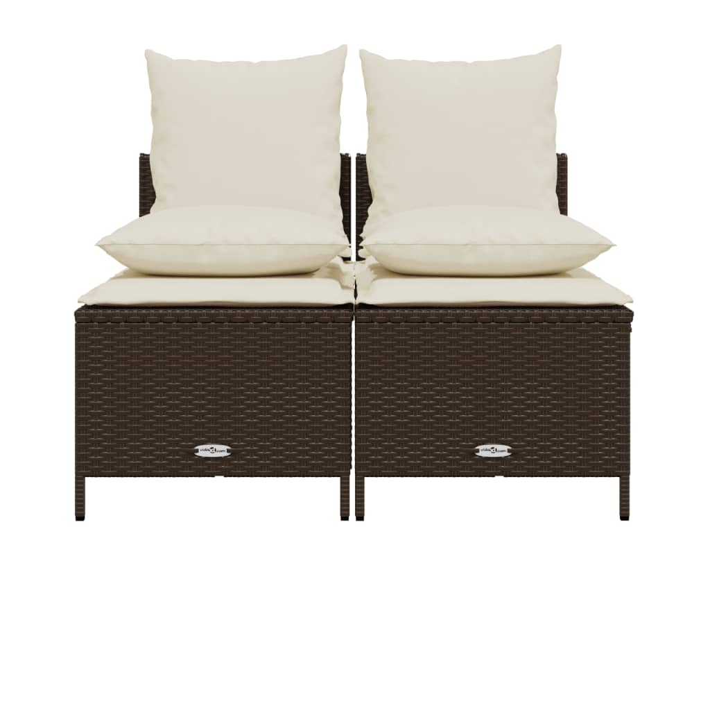 Set Divano da Giardino 4 pz con Cuscini in Polyrattan