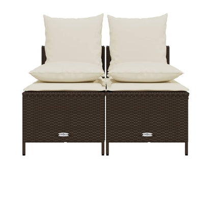 Set Divano da Giardino 4 pz con Cuscini in Polyrattan