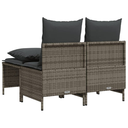 Set Divani da Giardino 4 pz con Cuscini in Polyrattan Grigio - homemem39