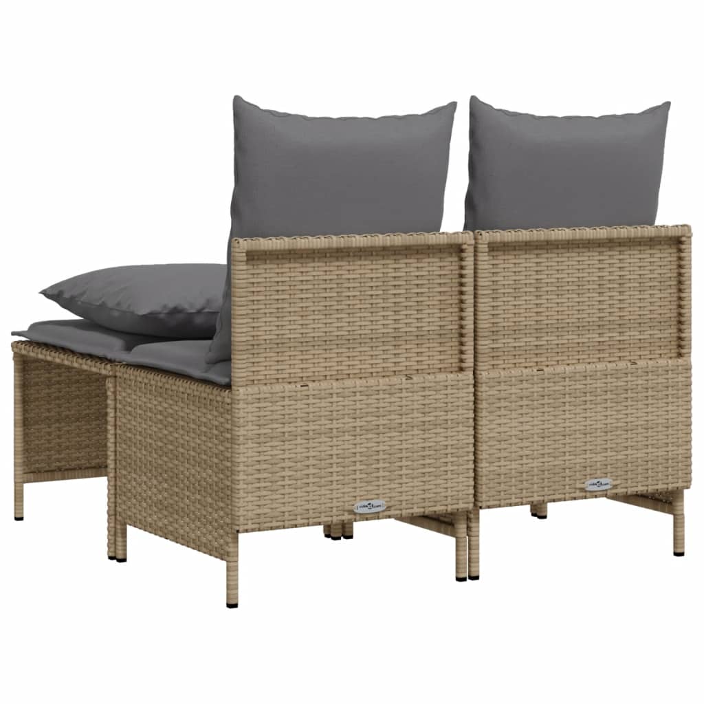 Set Divano da Giardino 4 pz con Cuscini Beige in Polyrattan - homemem39
