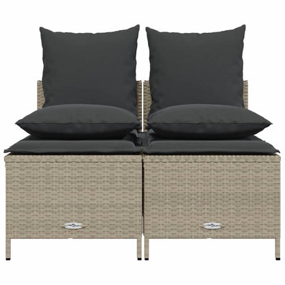 Set Divano da Giardino 4pz con Cuscini Grigio Chiaro Polyrattan | homemem39