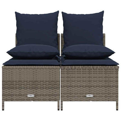 Set Divani da Giardino 4 pz con Cuscini Grigio in Polyrattan | homemem39