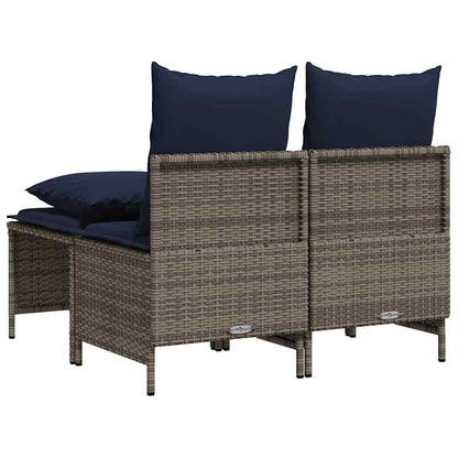 Set Divani da Giardino 4 pz con Cuscini Grigio in Polyrattan | homemem39