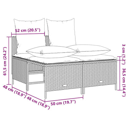 Set Divani da Giardino 4 pz con Cuscini Grigio in Polyrattan | homemem39
