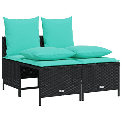 Set Divani da Giardino 4 pz con Cuscini in Polyrattan