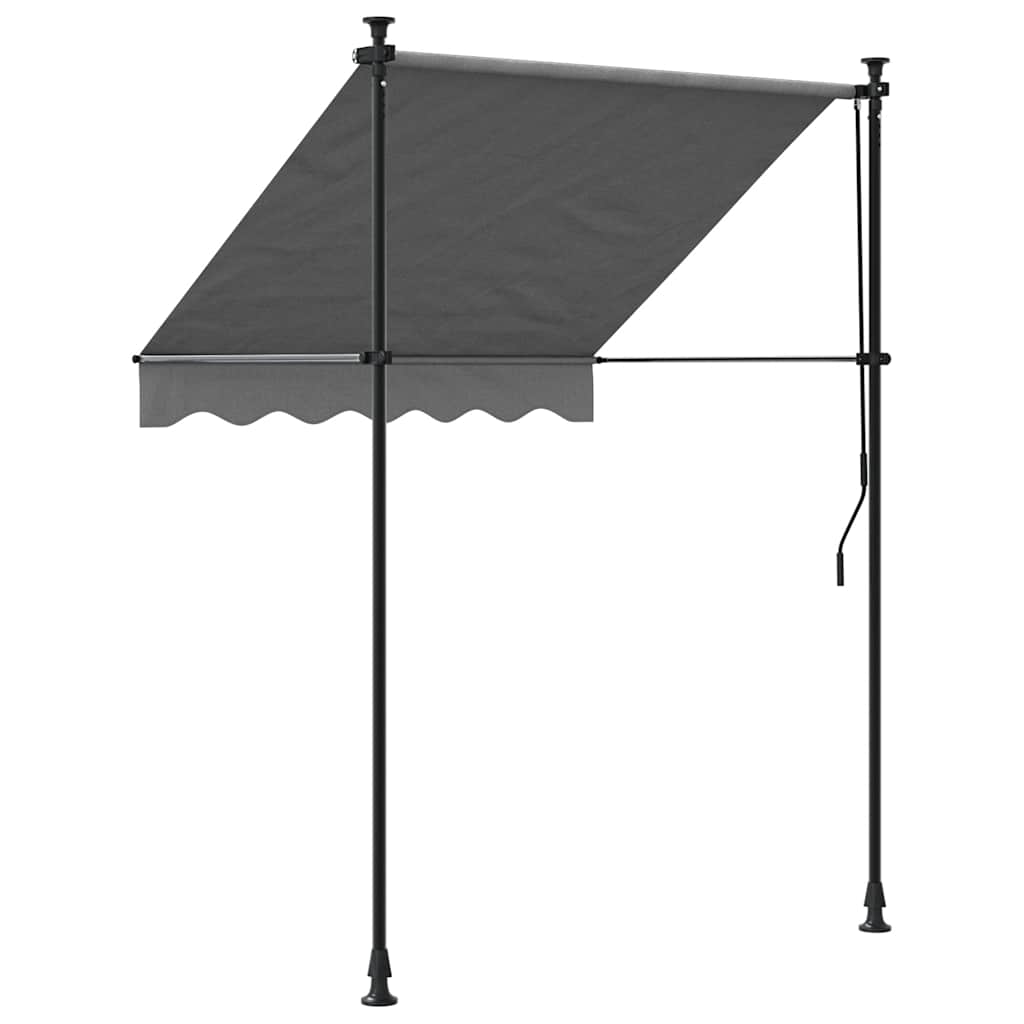 Tenda da Sole Retrattile Antracite 150x150 cm Tessuto e Acciaio - homemem39