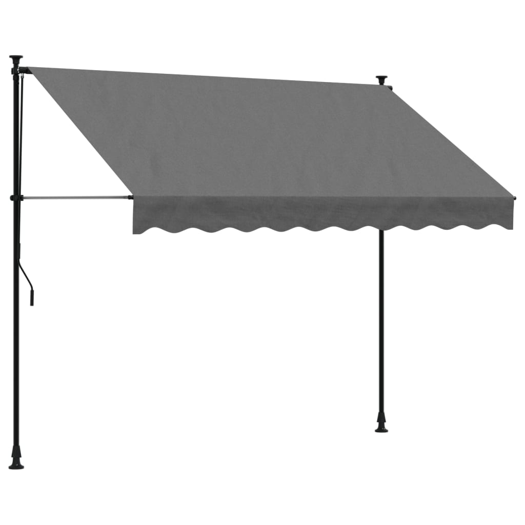 Tenda da Sole Retrattile Antracite 250x150 cm Tessuto e Acciaio - homemem39