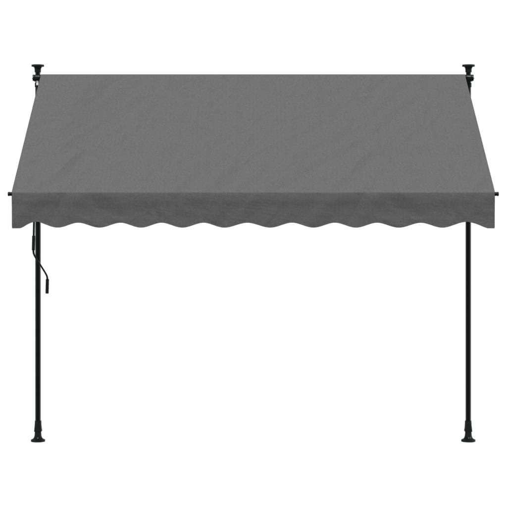 Tenda da Sole Retrattile Antracite 250x150 cm Tessuto e Acciaio - homemem39