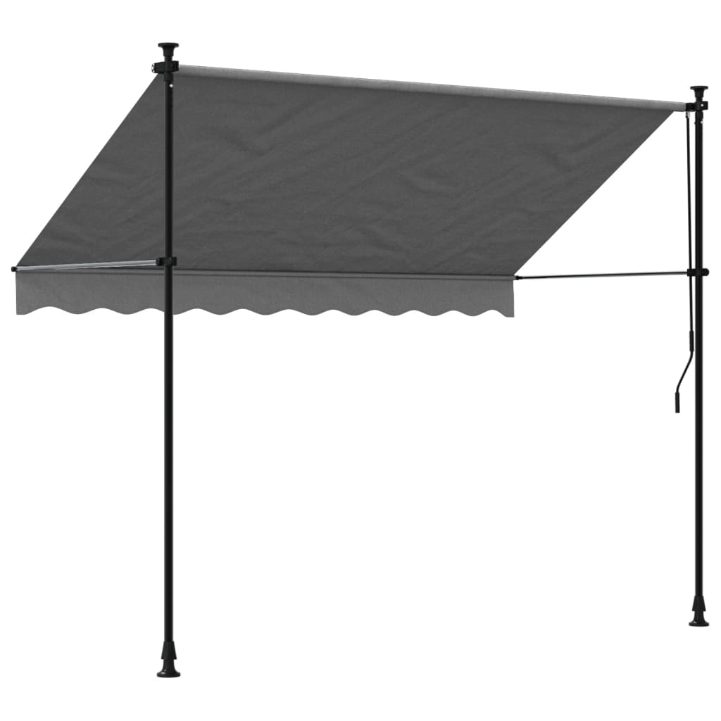 Tenda da Sole Retrattile Antracite 250x150 cm Tessuto e Acciaio - homemem39