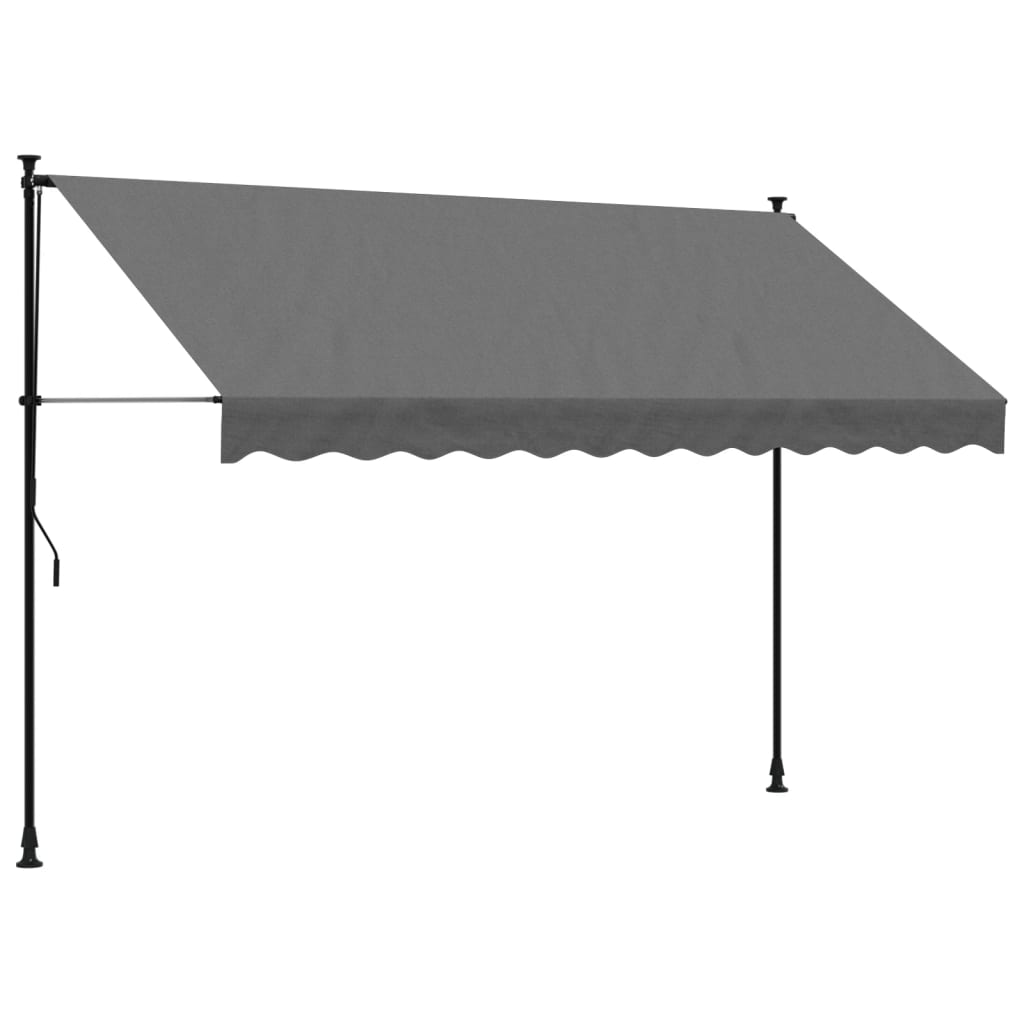 Tenda da Sole Retrattile Antracite 300x150 cm Tessuto e Acciaio - homemem39