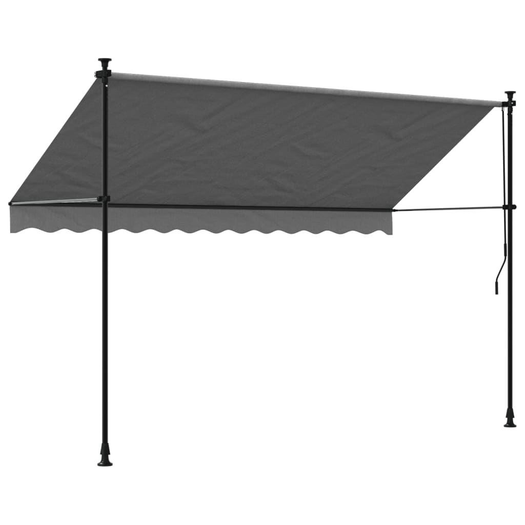 Tenda da Sole Retrattile Antracite 300x150 cm Tessuto e Acciaio - homemem39