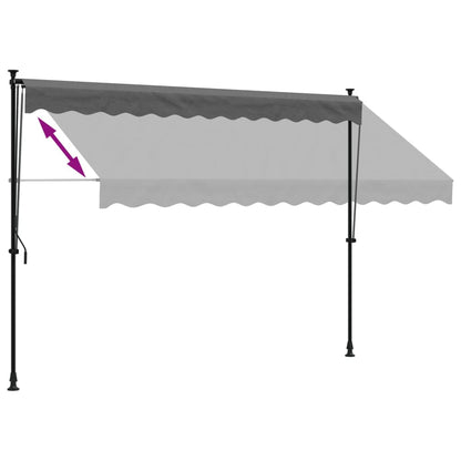 Tenda da Sole Retrattile Antracite 300x150 cm Tessuto e Acciaio - homemem39