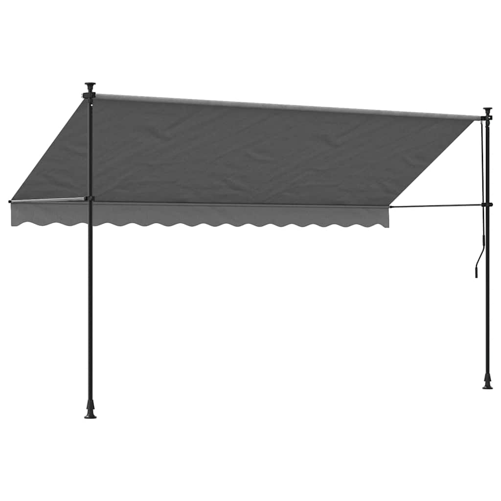 Tenda da Sole Retrattile Antracite 350x150 cm Tessuto e Acciaio - homemem39