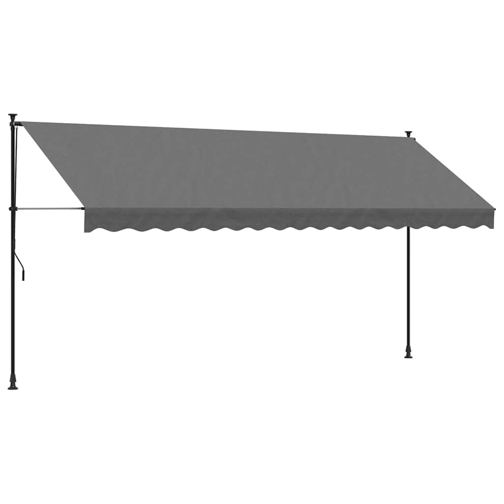 Tenda da Sole Retrattile Antracite 400x150 cm Tessuto e Acciaio - homemem39