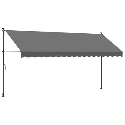 Tenda da Sole Retrattile Antracite 400x150 cm Tessuto e Acciaio - homemem39