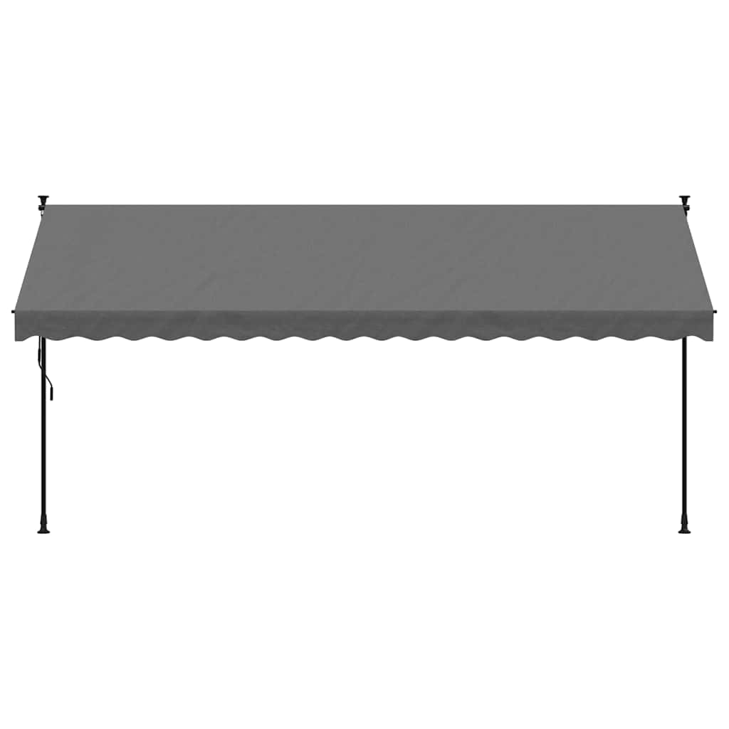 Tenda da Sole Retrattile Antracite 400x150 cm Tessuto e Acciaio - homemem39