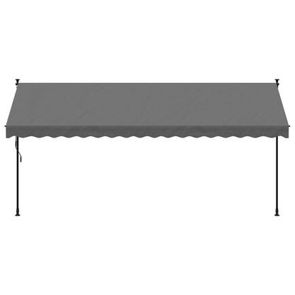 Tenda da Sole Retrattile Antracite 400x150 cm Tessuto e Acciaio - homemem39