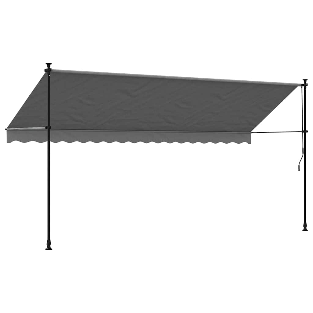 Tenda da Sole Retrattile Antracite 400x150 cm Tessuto e Acciaio - homemem39