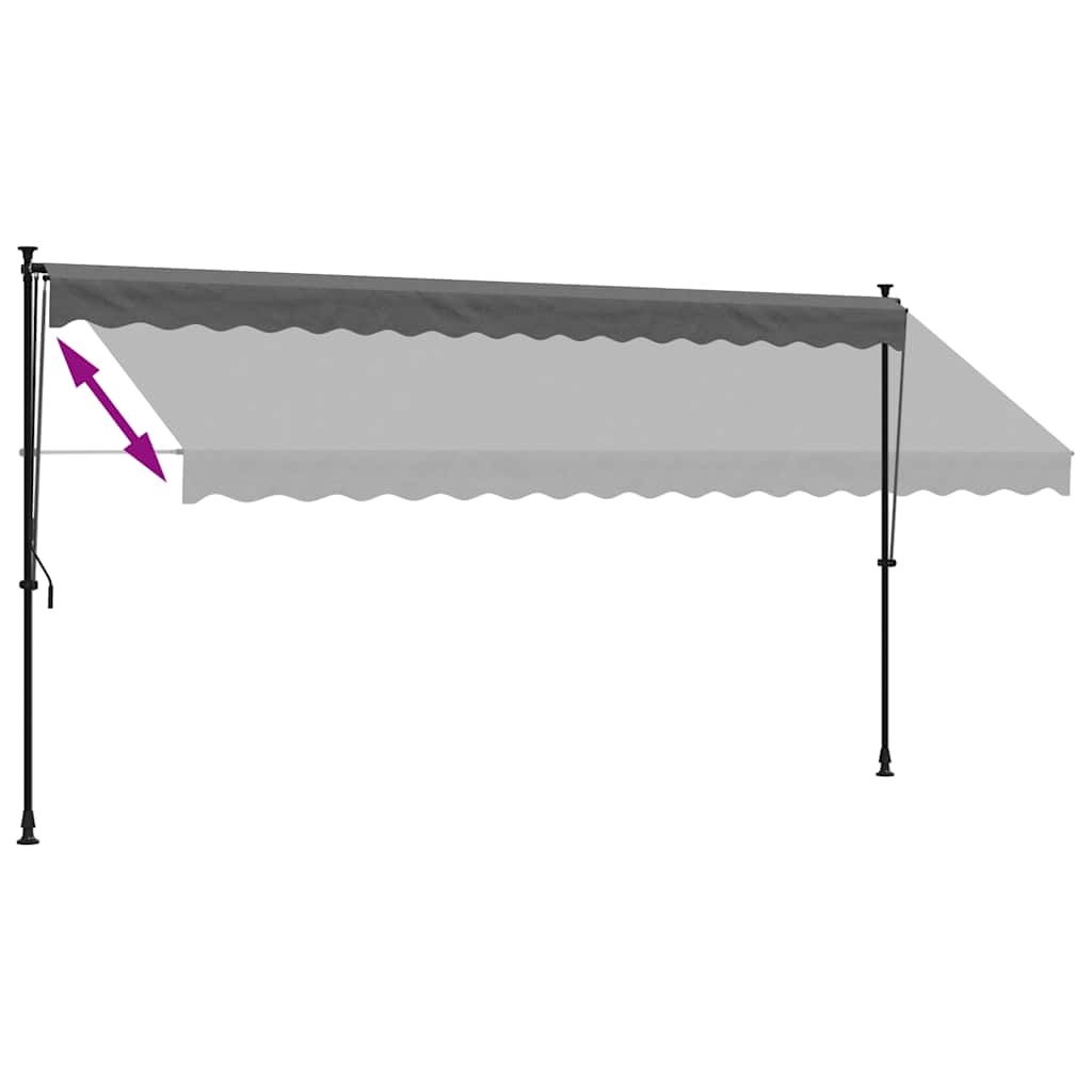 Tenda da Sole Retrattile Antracite 400x150 cm Tessuto e Acciaio - homemem39