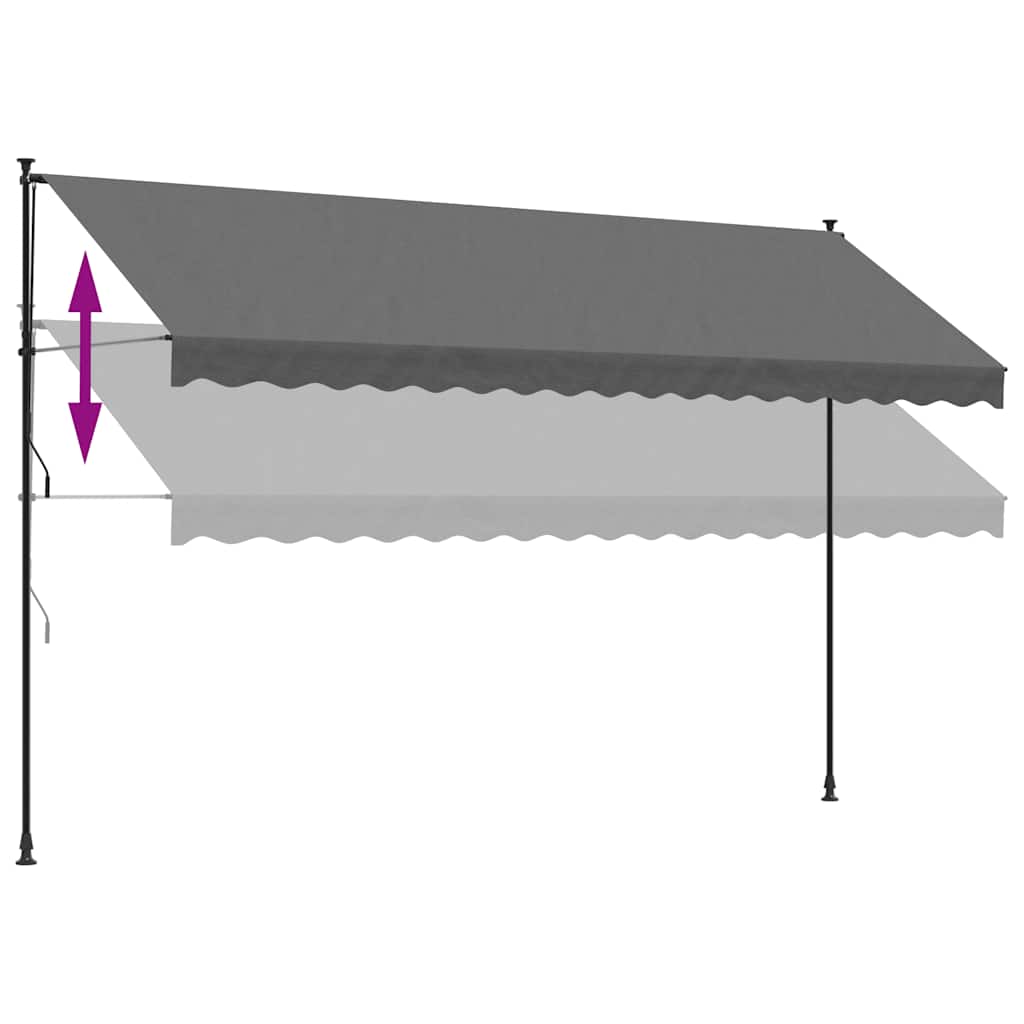 Tenda da Sole Retrattile Antracite 400x150 cm Tessuto e Acciaio - homemem39