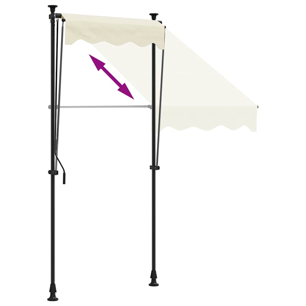 Tenda da Sole Retrattile Crema 100x150 cm in Tessuto e Acciaio
