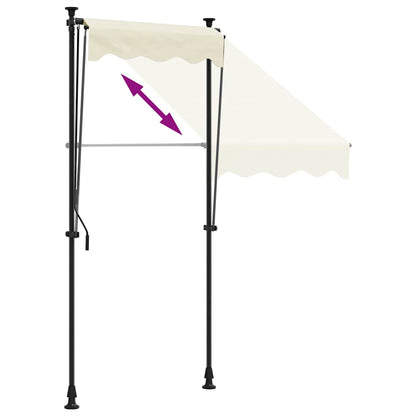 Tenda da Sole Retrattile Crema 100x150 cm in Tessuto e Acciaio