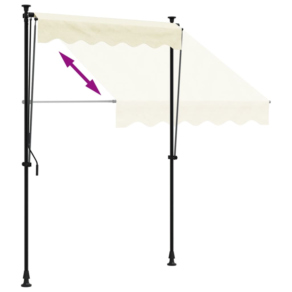 Tenda da Sole Retrattile Crema 150x150 cm in Tessuto e Acciaio - homemem39