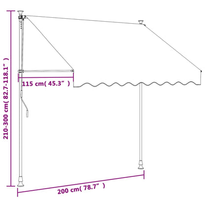 Tenda da Sole Retrattile Crema 200x150 cm in Tessuto e Acciaio - homemem39