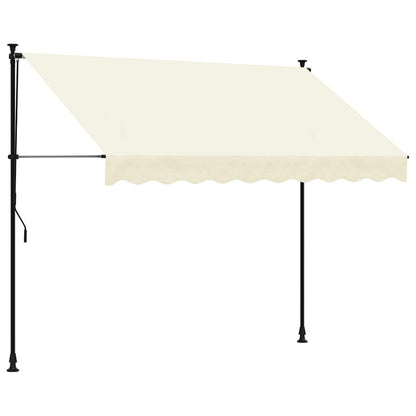 Tenda da Sole Retrattile Crema 250x150 cm in Tessuto e Acciaio - homemem39