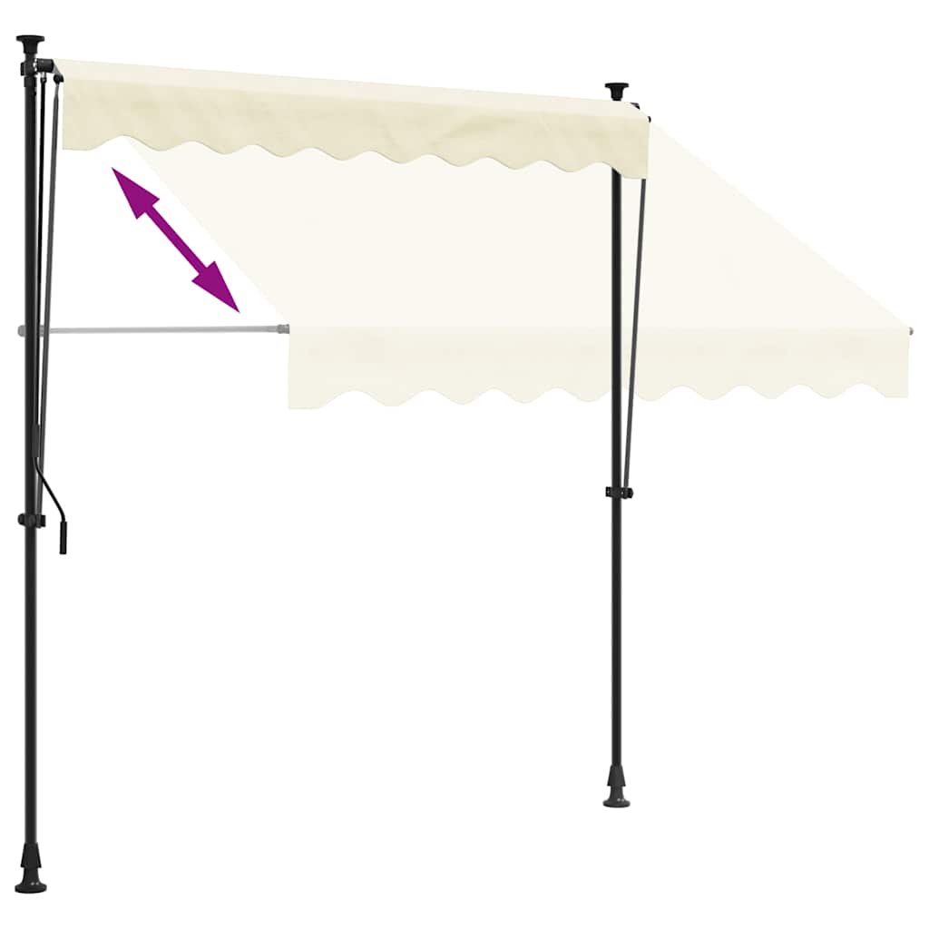 Tenda da Sole Retrattile Crema 250x150 cm in Tessuto e Acciaio - homemem39