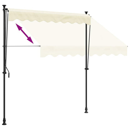 Tenda da Sole Retrattile Crema 250x150 cm in Tessuto e Acciaio