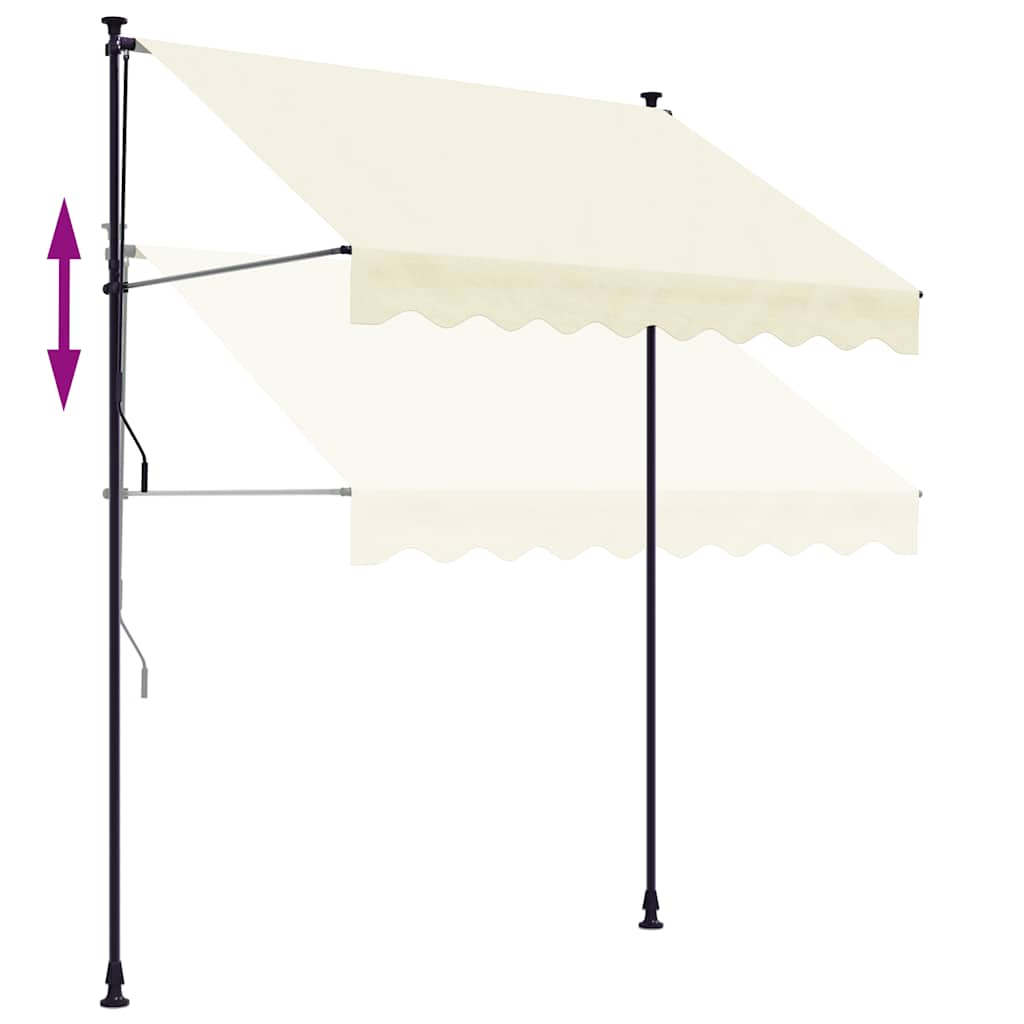 Tenda da Sole Retrattile Crema 250x150 cm in Tessuto e Acciaio - homemem39