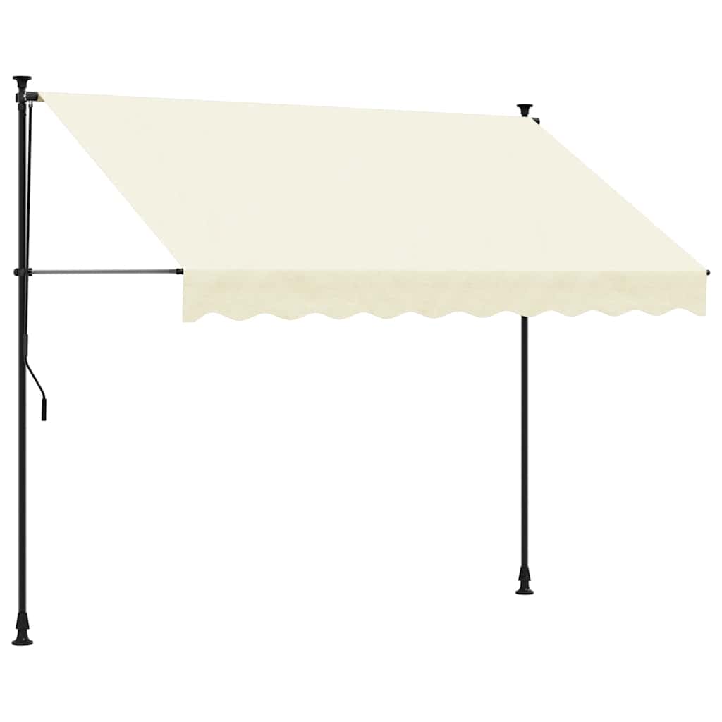 Tenda da Sole Retrattile Crema 300x150 cm in Tessuto e Acciaio - homemem39