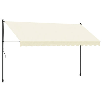 Tenda da Sole Retrattile Crema 350x150 cm in Tessuto e Acciaio