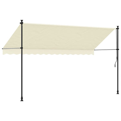 Tenda da Sole Retrattile Crema 350x150 cm in Tessuto e Acciaio