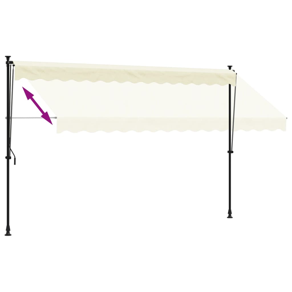 Tenda da Sole Retrattile Crema 350x150 cm in Tessuto e Acciaio